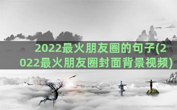 2022最火朋友圈的句子(2022最火朋友圈封面背景视频)